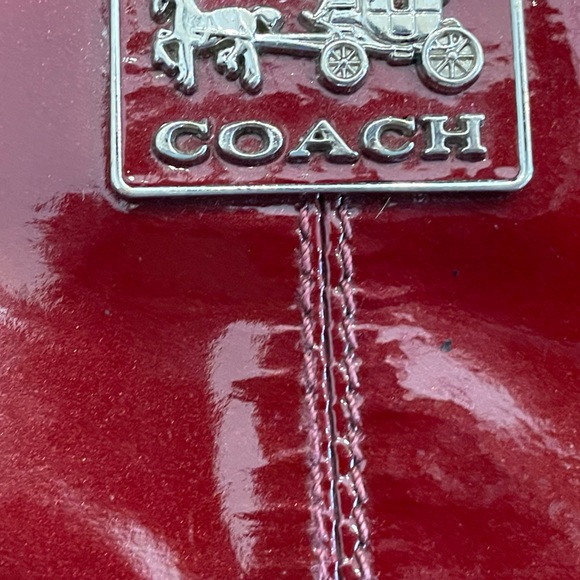 Vintage Coach Wristlet Clutch Wallet - Wine Red Patent Leather - Picture 7 of 7